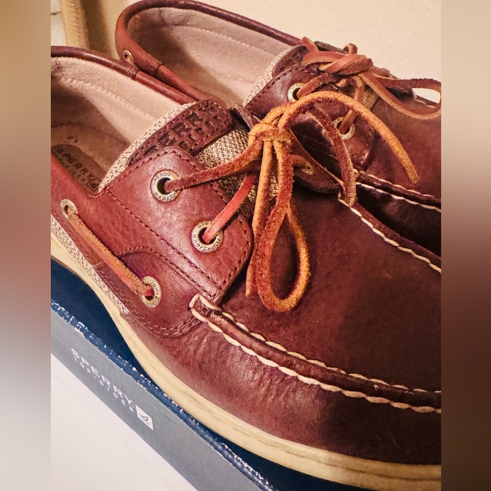 Sperry Women’s Top Sider Bluefish 2 Eye Tan Boat Shoes, Sailing, Deck Shoes - Picture 4 of 11